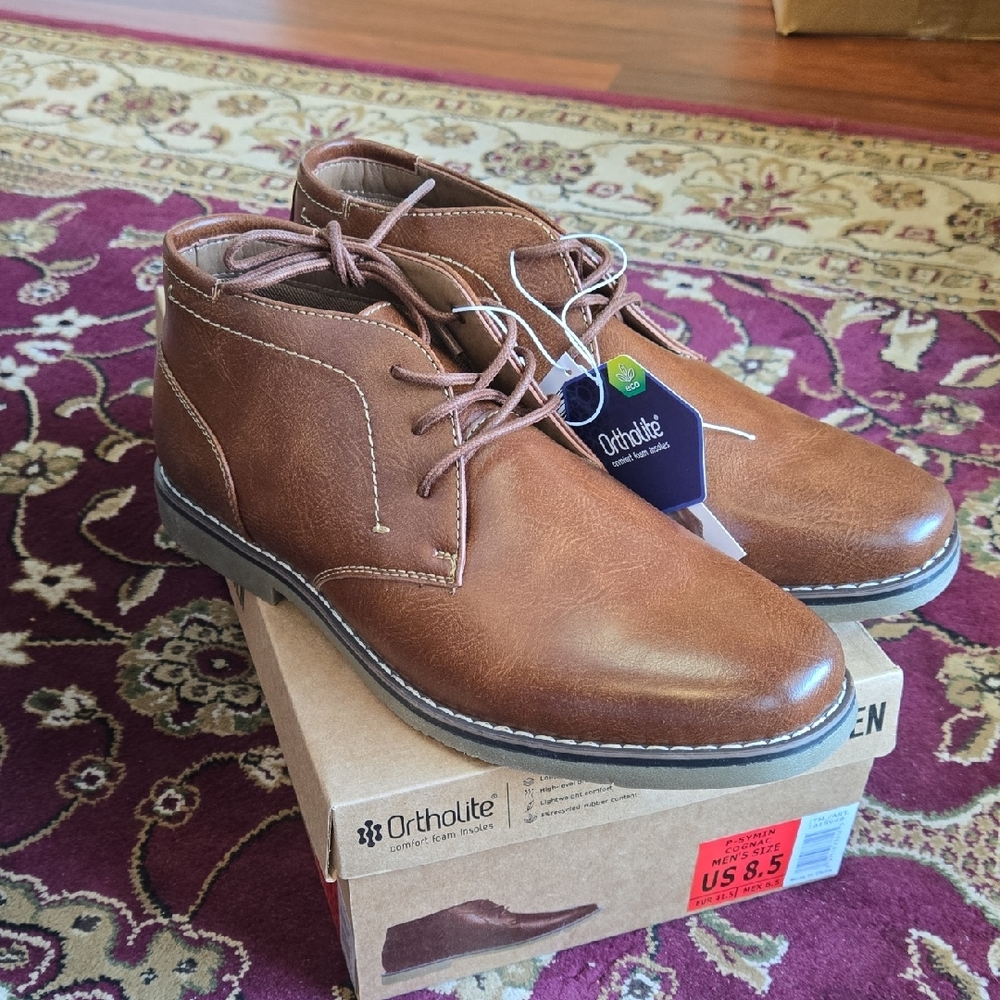 🤎 Steve Madden Cognac Brown Ortholite Shoes | Men’s 8.5 | NWT | Box Included